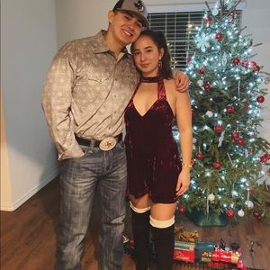 Holiday Velvet Burgundy Short Romper